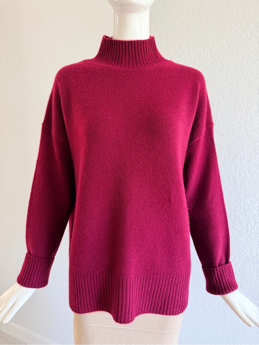 Pura Mock Neck Sweater - Raspberry